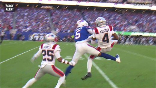 Craig Woodson high-points Josh Allen's pass for INT late