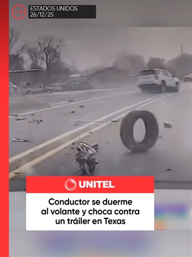 Un conductor de edad avanzada sufrió un accidente en el condado de Trinity, Texas, tras quedarse dormido al volante e impactar un tráiler. La policía había intentado detener el vehículo antes del choque #Unitel #Mundo #Accidente