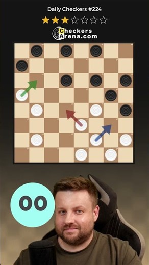 Test your checkers instinct 👀 ⚪⚫ ⭐3/7 | Daily Checkers #224
