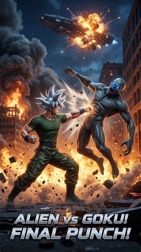 जब Aliens ने शहर पर हमला किया… Goku आ गया! 👽🔥#sorts #aishorts #aigoku