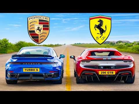 New 911 Turbo S vs Ferrari 296: DRAG RACE