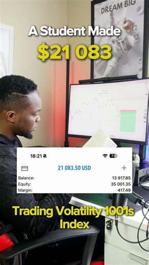 A Student Made $21 083 Trading Volatility 1001s Index 2026 #crt #forex #deriv #ict