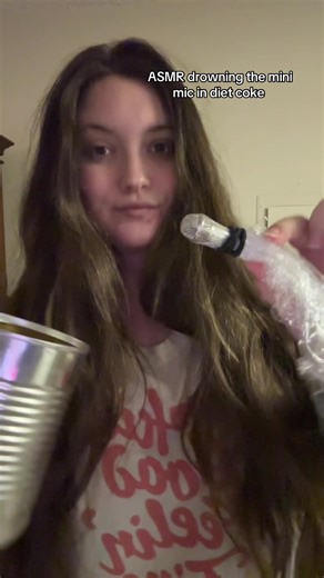 asmr drowning the mini mic in diet coke ❤️🎈 #asmr #fyp #asmrfyp #foryou #foryoupage