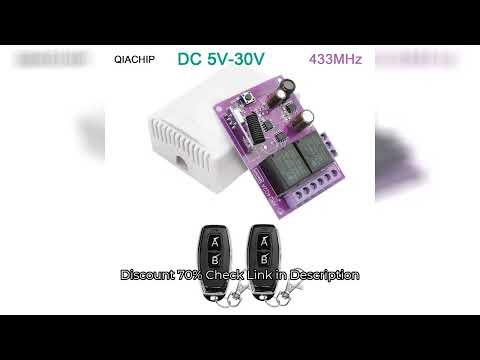 QIACHIP 433MHz Remote Control Switch Wireless Relay 2CH Module RF Transmitter DC 5V 12V 24V 30V 48V