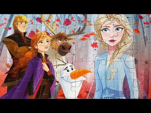 FROZEN Puzzle video for kids | Elsa Anna Olaf Sven and Kristoff PUZZLES | Rompecabezas de Frozen