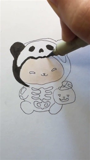 Easy & cute Halloween drawing #art #drawing #cute #trending