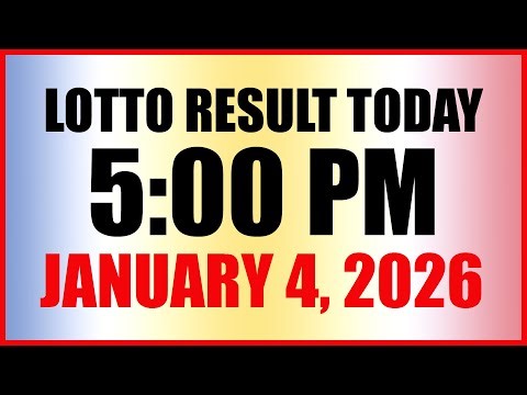 Lotto Result Today 5pm Draw January 4, 2026 Swertres EZ2 PCSO