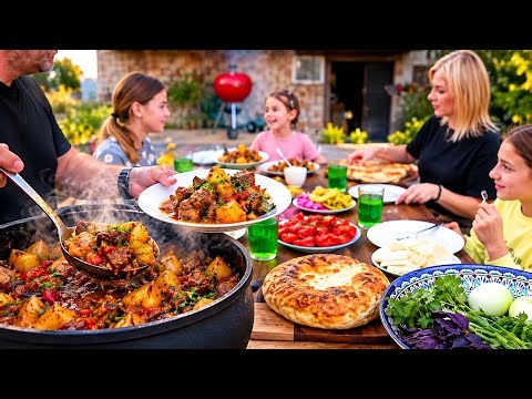 MEAT with VEGGIES ROASTED in a COUNTRY OVEN.