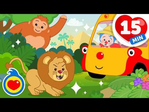 Las Ruedas Del Bus 🚌 ¡Por Todos Los Ecosistemas! 🌎 Y Más Canciones Infantiles (15 Min) | Plim Plim