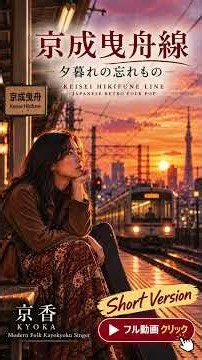 **【昭和フォーク歌謡】京成曳舟線 — 夕暮れの忘れもの —｜京香 KYOKA｜Short Version**夕暮れの京成曳舟駅。 電車が来るたび、忘れたはずの恋がよみがえる。