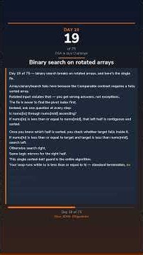 Binary search on rotated arrays felt cleaner once the invariant was obvious #Shorts