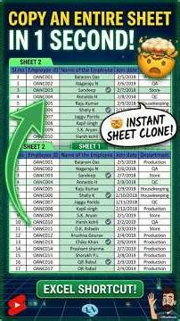 How to Copy an Entire Sheet in 1 Second (Excel Shortcut!) 🤯 #OfficeANcode