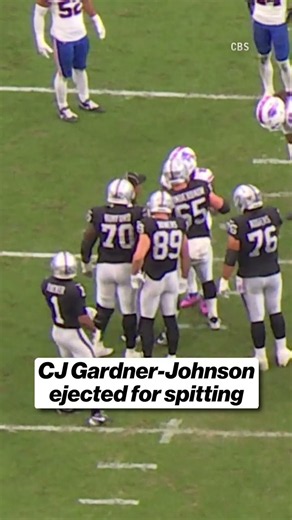 CJ Gardner-Johnson has been ejected for spitting in the direction of a Raiders player 😬 #NFL