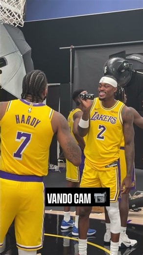 Vando brought his camcorder to Media Day 😂 #Lakers