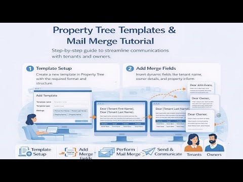 Tutorial on setting up templates and sending mail merges to tenants and owners in Property Tree apps