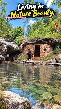 Man Built a Secret Forest Shelter in Paradise! 🌿🏕️ #Shorts #Bushcraft #camping #OffGrid #Nature