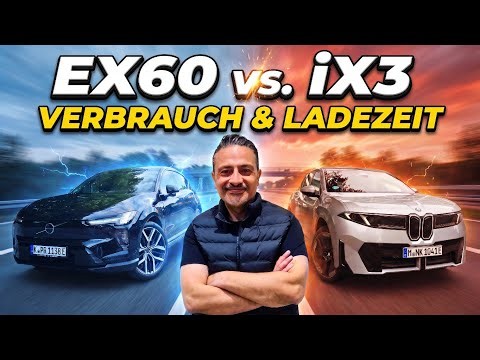 BMW iX3 vs. VOLVO EX60 P10 Autobahn-Test | Verbrauch & Ladezeit im Check
