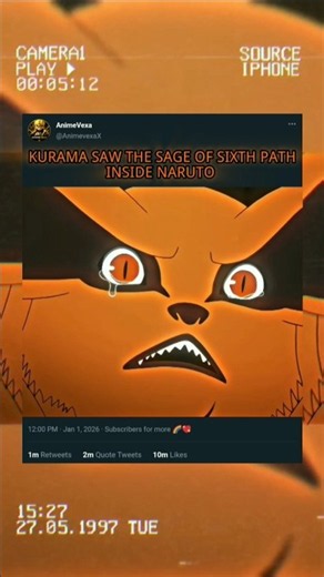 KURAMA SAW THE SAGE OF SIXTH PATHS 😳🔥