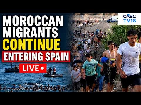 LIVE From Spain's Ceuta Border | 1,500+ Migrants Cross Into Spain From Morocco| Tarajal Border|N18G