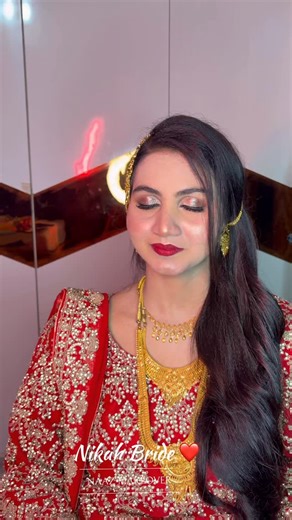 𝙽𝚊𝚊𝚣 𝚖𝚊𝚔𝚎𝚘𝚟𝚎𝚛| 𝚖𝚊𝚔𝚎-𝚞𝚙 𝚊𝚛𝚝𝚒𝚜𝚝 on Instagram: "Pakistani look for my gorgeous Nikah Bride❤️ Makeup: @naaz_makeover_bisra_rourkela #rourkelamakeupartist #makeupreels #makeupartist #bride #viralvideos"