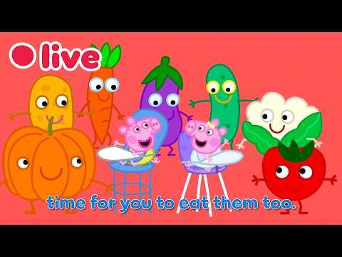 🔴 LIVE 24/7: NEW Peppa Pig SONGS with LYRICS! 🐽🎵 Yes Yes Veggies, Finger Family & More | Kids Songs