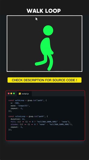 WALKING LOOP using html css Javascript #coding #programming