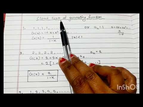 GENERATING FUNCTION AND CLOSED FORM OF GENERATING FUNCTION| DISCRETE STRUCTURE |BTECH CSE| 2ND YEAR