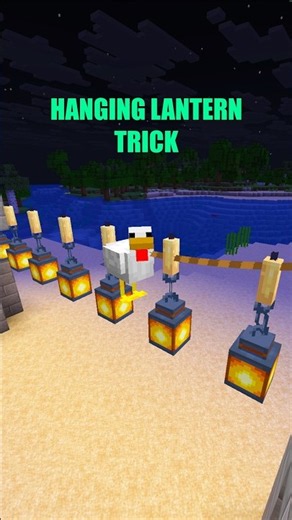 Lanterns Hanging from Rope Trick in Minecraft!