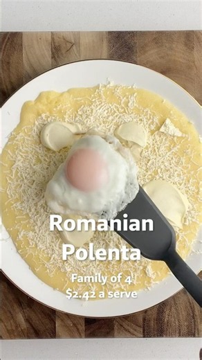 Romanian Polenta with Feta & Egg 🧡 Family of 4 for $2.42 a Serve