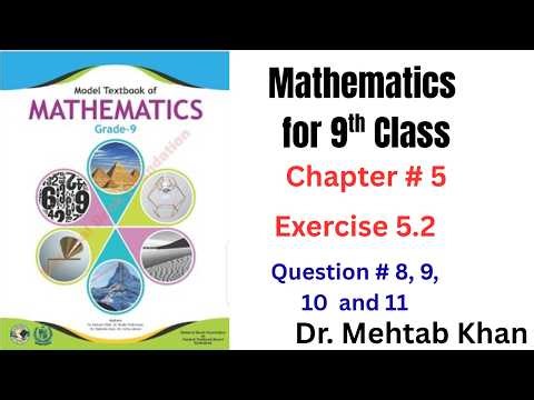 9th Class Math Exercise 5.2 Q8, Q9, Q10 & Q11 Solved |Chapter 5 Linear Equations |Federal Board Urdu