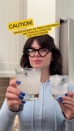 Seriously, be careful. Introducing the first refrigerators with an in-door nugget ice maker.