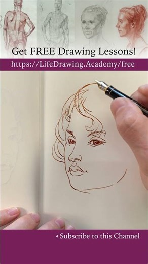 How to draw portrait with flowing hair
