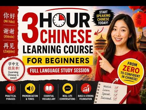 3 Hour Chinese Learning Course for Beginners | Full Language Study Session