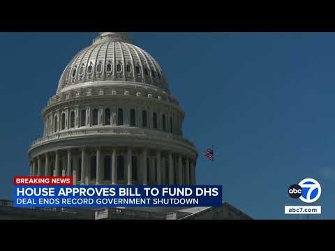 House approves DHS funding, sends bill to Trump to end record-long partial shutdown