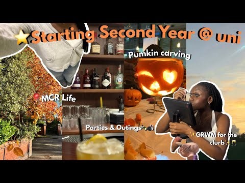 ⭐️Starting Second Year uni: Fall vibes🍂, welcome fair, making friends, clubbing, MCR Life📍