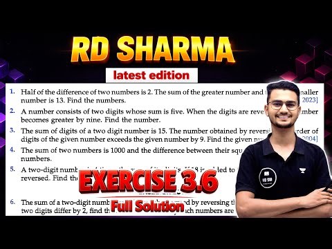 RD Sharma Class 10 Maths | Chapter 3 Exercise 3.5 Solution | MD Sir