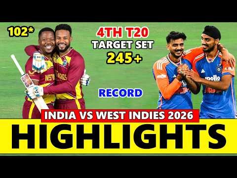 India vs West Indies 4th T20 Match Highlights 2026 | WI VS IND