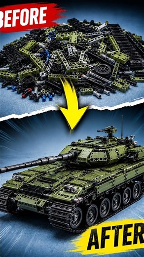 From scattered LEGO Technic parts to a powerful army tank! 😱🔥 #legos #lego #3danimation