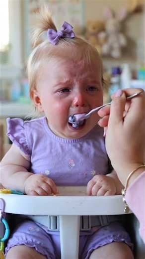 Crying Baby Laughs After Eating Blueberry Yogurt 😂 | Baby Crying to Laughing