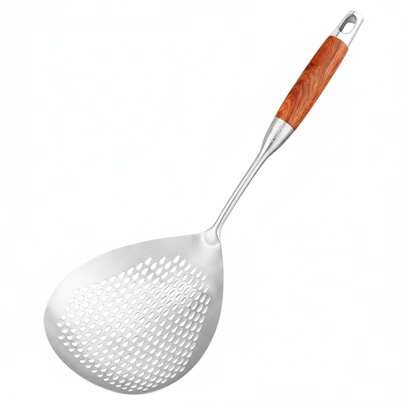 Large Stainless Steel Strainer Ladle – Kitchen Colander For Noodles, Dumplings & Frying, Heavy-Duty Home & Commercial Use | SHEIN