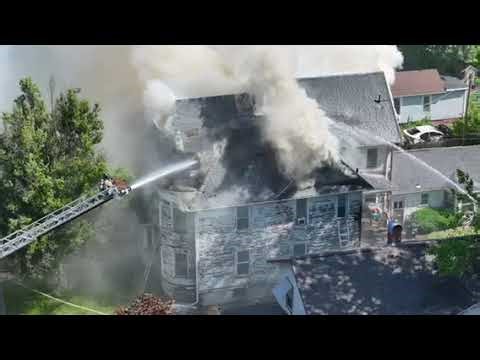 Drone footage: Large structure fire at 441 N. Broad St. in Galesburg