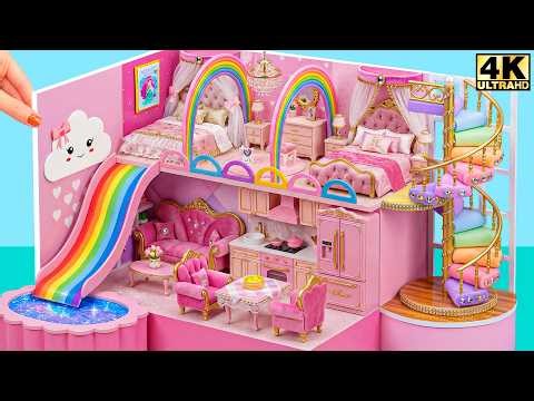 Make Mini Rainbow Universe House with Magic Slide & Hidden Rooms for Pets ❤️ | DIY Miniature House