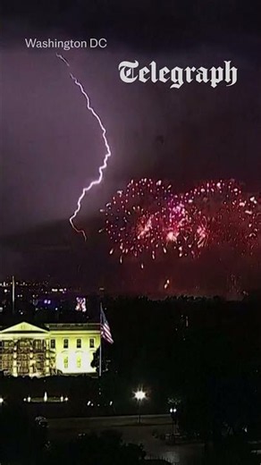 Lightning strikes during US 250th anniversary fireworks