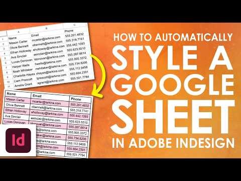 How to Automatically Style an Excel Sheet or Google Sheet in Adobe InDesign