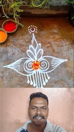 Simple conch kolam design for the month of Margazhi #short #kolam #rangoli