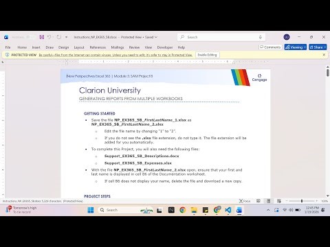 New Perspectives Excel 365 | Module 5: SAM Project B Clarion University