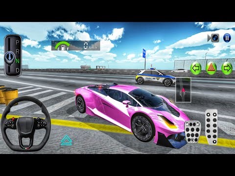 3D Driving Class: Exploring the City in a Pink Supercar / android gameplay