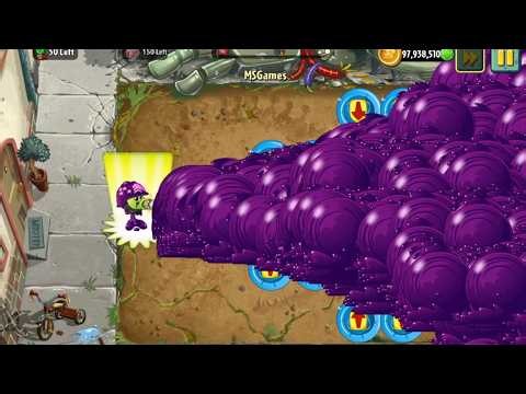 PvZ 2 Challenge - 50 Plants Vs 150 Zombies - All Plants level max Vs Cart Head Zombie
