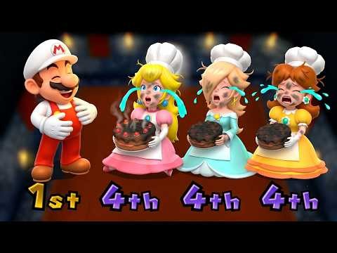 Mario Party 9 Crazy Minigames - Fire Mario Vs Peach Vs Daisy Vs Rosalina