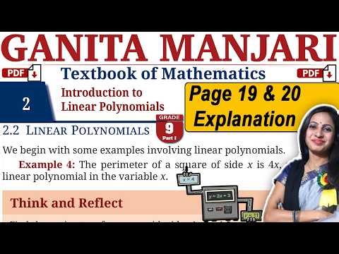 Class 9 Maths Chapter 2 Solutions | Ganita Manjari | Introduction to Linear Polynomials | Page no 19